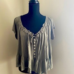 Free People Green Top